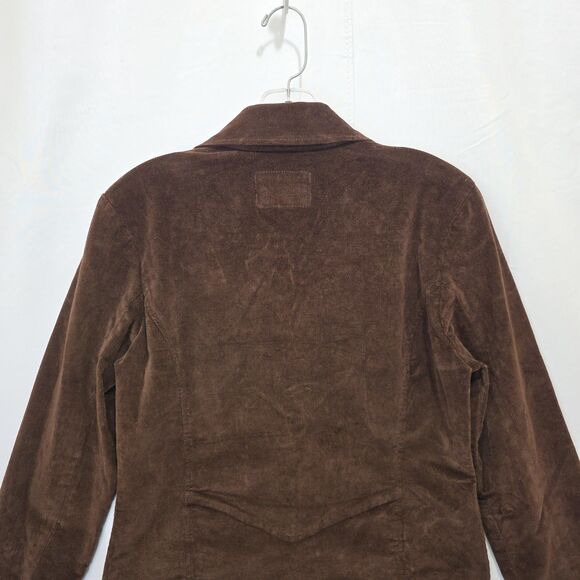 Live A Little Stretch Corduroy Jacket Blazer Med Brown Western Cowgirl Chic - Picture 5 of 10